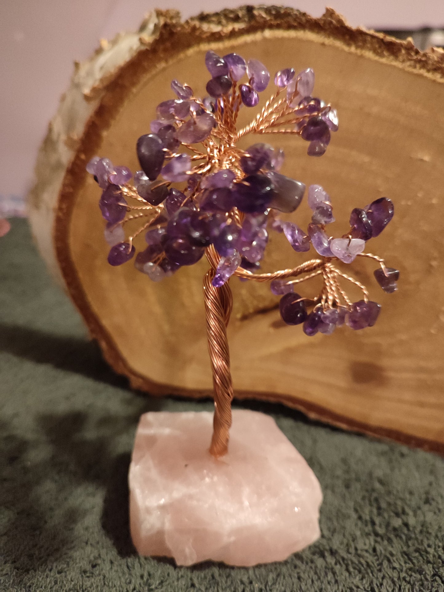 Arbre du bonheur Améthyste et Quartz rose